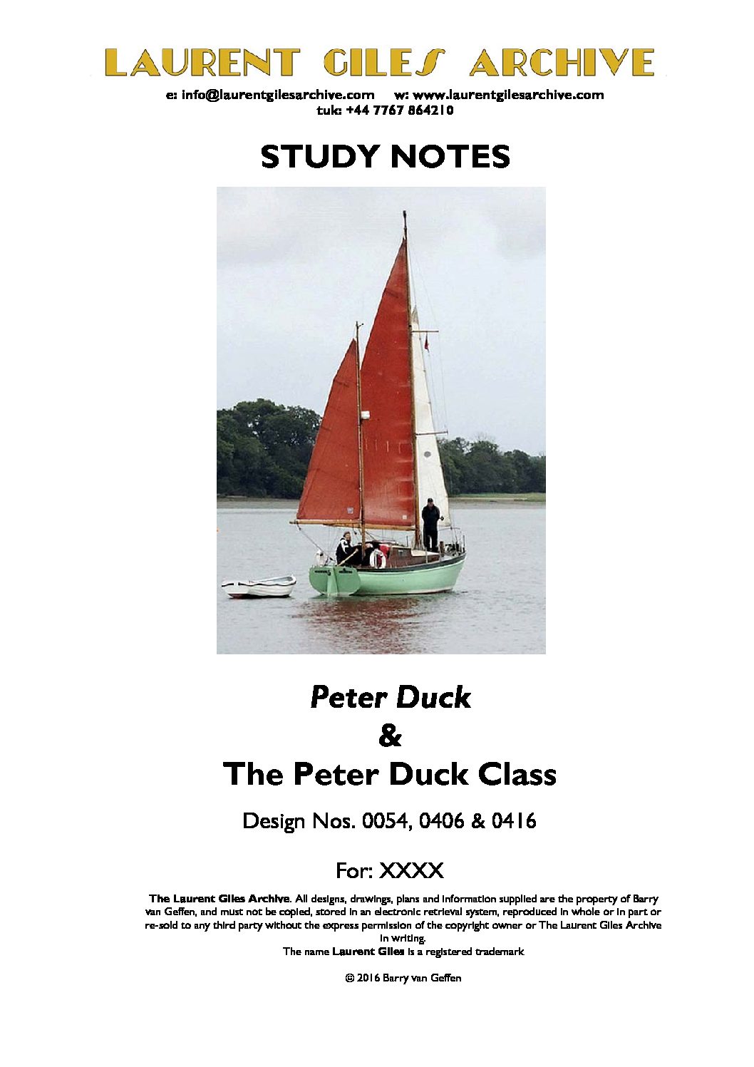 0054 Peter Duck & Peter Duck Class front page