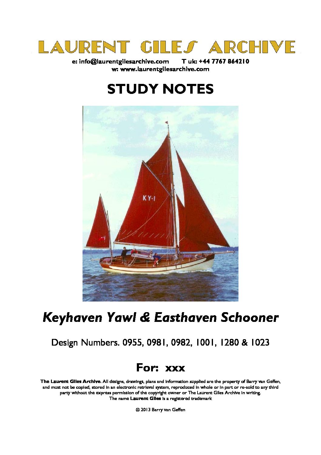 0955 Keyhaven Yawl front page