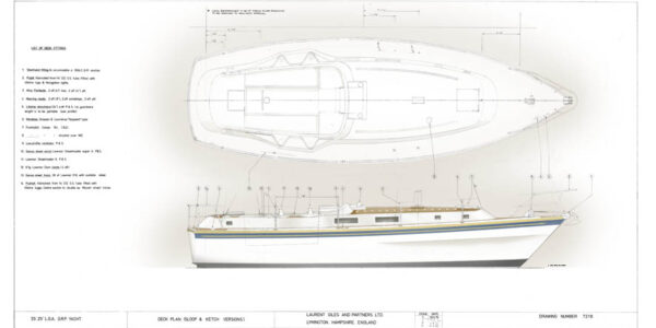 7218 Deck plan W33 centre cockpit westerly livery small file